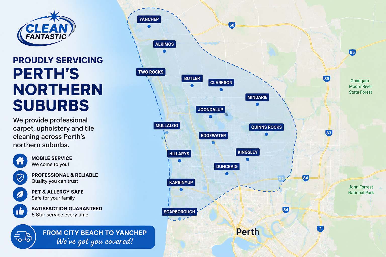 Clean Fantastic Perth Northern Suburbs Service Area